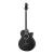 Alpha 43" Dreadnought Acoustic Bass Guitar, Black - 4-Band EQ, Steel Strings, Basswood Body, 22 Frets, Glossy Finish