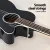 Alpha 43" Dreadnought Acoustic Bass Guitar, Black - 4-Band EQ, Steel Strings, Basswood Body, 22 Frets, Glossy Finish
