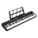 Alpha 61-Key Foldable Electronic Piano Keyboard, Touch-Sensitive, Black, Bluetooth, MIDI-USB, w/ Mic & Sustain Pedal