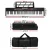 Alpha 61-Key Foldable Electronic Piano Keyboard, Touch-Sensitive, Black, Bluetooth, MIDI-USB, w/ Mic & Sustain Pedal