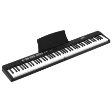 Alpha 88-Key Foldable Electronic Piano Keyboard, Black, 127cm, Touch-Sensitive, Bluetooth, MIDI-USB, Carry Bag Included