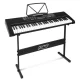 Alpha 61-Key Electronic Piano Keyboard with Stand, Digital Electric, LED Display, USB, Mic Input, Silent Practice