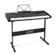 Alpha 61-Key Electronic Piano Keyboard with Stand, Lighted Keys, Black, 93x34x11cm, Digital Electric Music Instrument