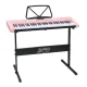 Alpha 61-Key Electronic Piano Keyboard, Digital Electric, Pink, w/ Stand & Lighted Keys, Music Training Features