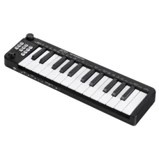 Alpha 25-Key Portable MIDI Keyboard Controller, USB, Black, Velocity-Sensitive, Joystick, 360x105x35mm, 1-Year Warranty