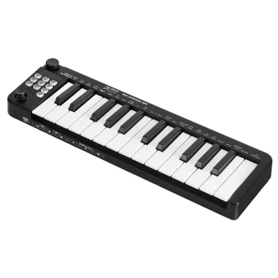 Alpha 25-Key Portable MIDI Keyboard Controller, USB, Black, Velocity-Sensitive, Joystick, 360x105x35mm, 1-Year Warranty Alpha 25-Key Portable MIDI Keyboard Controller, USB, Black, Velocity-Sensitive, Joystick, 360x105x35mm, 1-Year Warranty