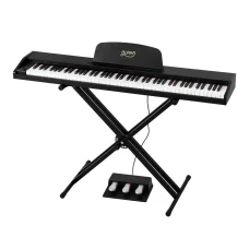 Alpha 88 Keys Digital Piano Keyboard, Semi-Weighted, 800 Timbres, 600 Rhythms, Stand, MIDI, Bluetooth, Black
