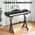Alpha Heavy Duty Adjustable Z-Shape Piano Stand Black, Metal Frame, Lockable Wheels, 59-89cm Width, 62-92cm Height
