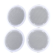 Giantz 6 Inch Ceiling Speakers 4 Pack, 80W In Wall Home Audio Tweeter Set, ABS Enclosure, Easy Install, White
