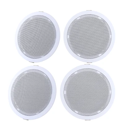 Giantz 6 Inch Ceiling Speakers 4 Pack, 80W In Wall Home Audio Tweeter Set, ABS Enclosure, Easy Install, White