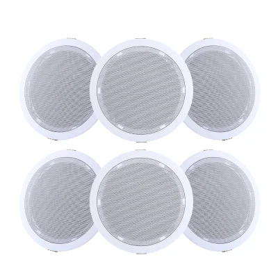 Giantz 6 Inch Ceiling Speakers 6 Pack, 80W In-Wall Home Audio, ABS Enclosure, Easy Install, Space-Saving Design