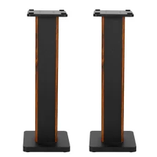 Alpha Speaker Stands, MDF, 70cm, Black/Wood, 60kg Capacity, Anti-Slip, Sand-Fillable, Easy Assembly, 2pcs Set