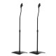Alpha Speaker Stand Set, Steel, Adjustable 75-112cm, Black, Surround Sound, Studio & Home, Concealed Cable Management