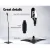 Alpha Speaker Stand Set, Steel, Adjustable 75-112cm, Black, Surround Sound, Studio & Home, Concealed Cable Management