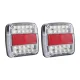 Giantz Pair 26 LED Tail Lights 12V 10x10cm IP68 Waterproof Stop Reverse Indicator for Ute Trailer Truck