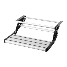 Weisshorn Caravan Step - Single Pull Out, Aluminium, 56x57x23cm, 200KG Capacity, Anti-Slip Design for RV Entry Safety