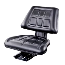 Giantz Universal Tractor Seat - PU Leather, Adjustable 150mm, Steel Frame, High-Density Foam for Forklift & Excavator