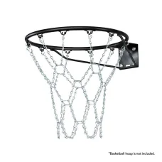 Everfit Heavy-Duty Basketball Net - Steel Chain, 50cm, 12 Hooks, Easy Assembly, 1-Year Warranty, Silver Finish