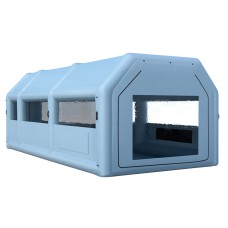 Giantz Inflatable Spray Booth 8.5x4.6m Car Paint Tent with Filter System, 2 Blowers, Oxford Cloth, PVC, Blue