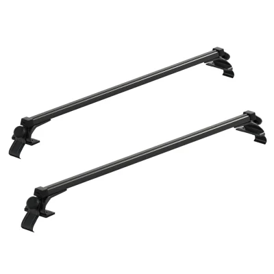 Giantz Universal Car Roof Rack 145cm Aluminium Cross Bars for Bare Roofs, Adjustable, Black, 90kg Capacity