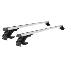 Giantz Universal 145cm Car Roof Racks, Aircraft-Grade Aluminium, Adjustable, No Drilling, Silver, Fits Bare-Roof Cars