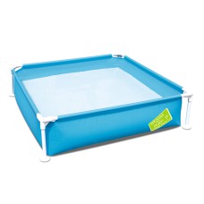 Bestway Kids Square Swimming Pool - 122cm, Rust-Resistant Steel Frame, Heavy-Duty PVC, Easy Setup, 365L Capacity