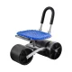 Gardeon Garden Stool Seat Foldable with Wheels, ABS Plastic & Steel, Adjustable Height, Blue, 46-56cm, 130kg Capacity