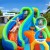 AirMyFun Kids Inflatable Water Slide Park with Cannon, Climbing Wall, Soccer Goal, PVC, 427x374cm Outdoor Play
