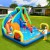 AirMyFun Kids Inflatable Water Slide Park with Cannon, Climbing Wall, Soccer Goal, PVC, 427x374cm Outdoor Play