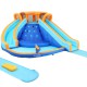 AirMyFun Kids Inflatable Water Park with Double Slides, Climbing Wall, PVC, 465x390cm, Blower Included