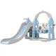 Keezi 5-in-1 Kids Slide & Swing Set with Basketball Hoop, Rings, Storage | 170cm Blue, Durable Polyethylene