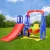 Keezi 3-in-1 Kids Slide Swing Set with Basketball Hoop – 120cm Blue, Non-Toxic PE Plastic, Easy Assembly, Bonus Football