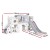 Keezi 3-in-1 Kids Slide Swing Set with Ball Hoop, Telescope and Storage, HDPE Outdoor Play Centre, 176x147x97cm