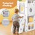 Keezi 3-in-1 Kids Slide Swing Set with Ball Hoop, Telescope and Storage, HDPE Outdoor Play Centre, 176x147x97cm