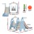 Keezi 3-in-1 Kids Slide Swing Set with Basketball Hoop – 170cm Long Slide, Non-Toxic Material, Easy Assembly, Blue