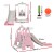 Keezi Kids 3-in-1 Slide Swing Set with Basketball Hoop, Durable Non-Toxic Material, 170cm Pink, Easy Assembly Keezi Kids 3-in-1 Slide Swing Set with Basketball Hoop, Durable Non-Toxic Material, 170cm Pink, Easy Assembly