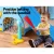 Keezi 5-in-1 Kids Slide Set with Basketball Hoop, Baseball Bat, Rock Climbing & Football Goal, 120cm, Blue/Yellow