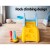 Keezi 5-in-1 Kids Slide Set with Basketball Hoop, Baseball Bat, Rock Climbing & Football Goal, 120cm, Blue/Yellow