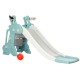 Keezi Kids 3-in-1 Slide Set with Basketball Hoop & Ring - Durable 140cm Blue Outdoor Play, Safe & Easy Assembly