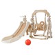 Keezi 3-IN-1 Kids Slide Swing Set with Basketball Hoop, Beige - Durable 160cm Outdoor Playground, EN71 Approved Keezi 3-IN-1 Kids Slide Swing Set with Basketball Hoop, Beige - Durable 160cm Outdoor Playground, EN71 Approved