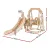 Keezi 3-IN-1 Kids Slide Swing Set with Basketball Hoop, Beige - Durable 160cm Outdoor Playground, EN71 Approved