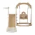 Keezi 3-IN-1 Kids Slide Swing Set with Basketball Hoop, Beige - Durable 160cm Outdoor Playground, EN71 Approved