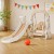 Keezi 3-IN-1 Kids Slide Swing Set with Basketball Hoop, Beige - Durable 160cm Outdoor Playground, EN71 Approved Keezi 3-IN-1 Kids Slide Swing Set with Basketball Hoop, Beige - Durable 160cm Outdoor Playground, EN71 Approved