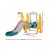 Keezi 3-in-1 Kids Slide Swing Set with Basketball Hoop, Durable Non-Toxic Material, 140cm Adjustable, Green/Yellow