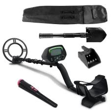 Weisshorn Metal Detector Kit: 220MM Deep, Waterproof Pinpointer, LCD, Shovel & Headphones, Treasure Hunter Set
