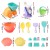 Keezi Kids Sand & Water Table Set - 16pc Kit with Sand Truck, Windmill, Bucket, Shovel - Safe, EN71 Certified, Ages 3+