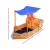 Keezi Kids Wooden Boat Sandpit with Canopy & Bench | Treated Timber, 165cm | Pirate Theme & Eco-Friendly Paint