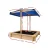 Keezi Kids Wooden Sandpit with Adjustable Canopy & Bench, 101cm Fir Wood Sandbox, UV & Water Resistant, Safe Play