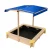 Keezi Kids Wooden Sandpit with Adjustable Canopy & Bench, 101cm Fir Wood Sandbox, UV & Water Resistant, Safe Play