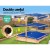 Keezi Kids Wooden Sandpit with Adjustable Canopy & Bench, 101cm Fir Wood Sandbox, UV & Water Resistant, Safe Play
